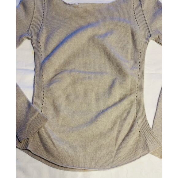 Inhabit Womens Cashmere Sweater Size M Gray Pullover Crew Neck Hi-Low Hem Casual - Picture 8 of 8